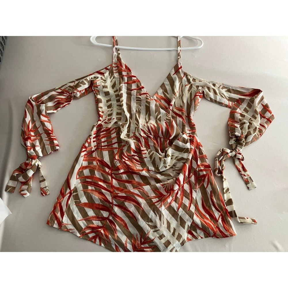 Blithe Tropical Print Romper Skort Womens Small Halter Resort Vacation NWT